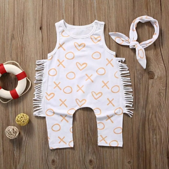 Toddler Girl Sleeveless Romper Jumpsuit Outfit - Picture 3 of 5